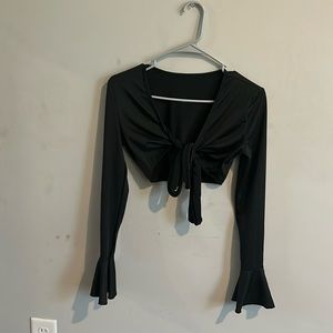 Long sleeve crop top , that ties in the front